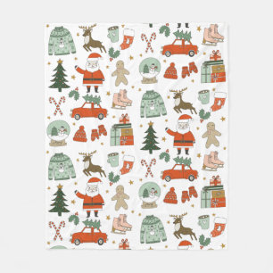 Cobertor De Velo Natal Doodes feriado bonitinho Fleece Blanket