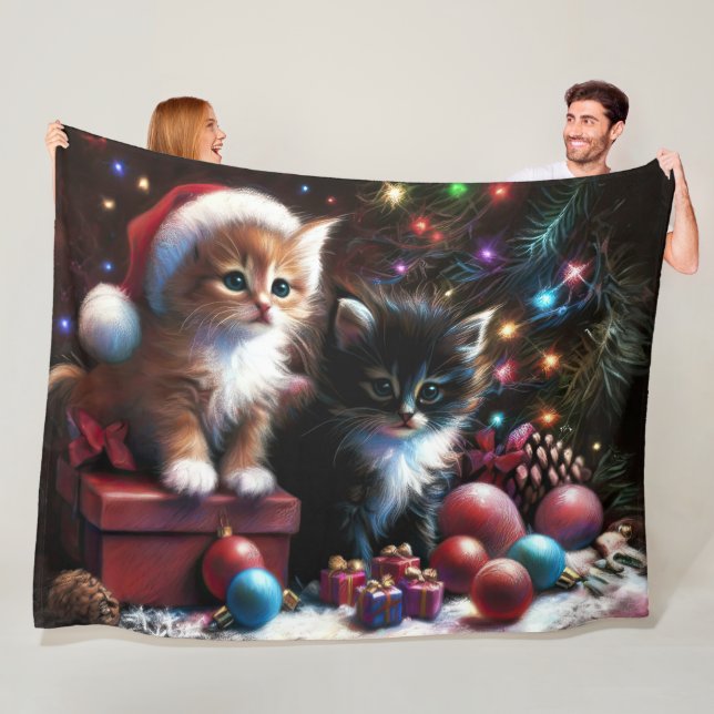 Cobertor De Velo Natal dos Gatinhos de Desenho de Pastel (In Situ)
