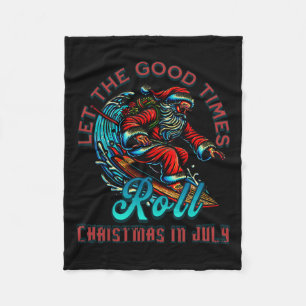 Cobertor De Velo Natal Em Julho Surfando Papai Noel Beach Xmas S