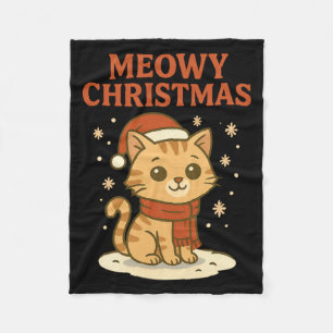 Cobertor De Velo Natal Feliz Meowy Amante de Gatos Pun Manga Longa