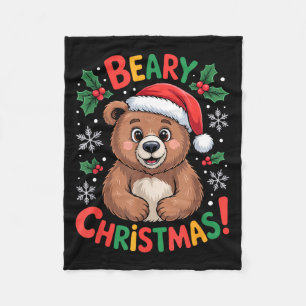 Cobertor De Velo Natal Fofo Urso Papai Noel Engraçado Férias