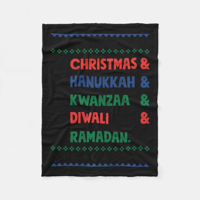 Cobertor De Velo Natal Hanukkah Kwanzaa Diwali Ramadan Funny Ug (Frente)
