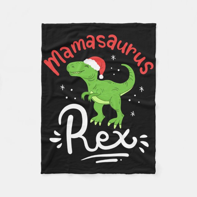 Cobertor De Velo Natal Mamãe Saurus Rex Dinossauro Mãe Natal  (Frente)