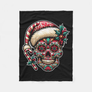 Cobertor De Velo Natal Masculino Crânio de Açúcar Chapéu de Papai N