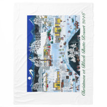 Natal no Resort Black Button Fleece Blanket
