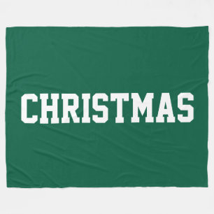 Cobertor De Velo NATAL Nostálgico Texto Branco em Verde Abeto