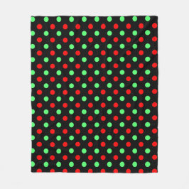 Cobertor De Velo Natal - Padrão de Pontos Verde e Vermelho