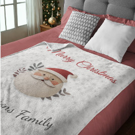 Cobertor De Velo Natal para Papais noeis Personalizados - Nome da F