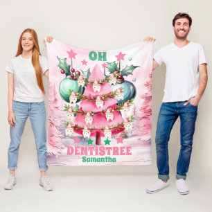 Cobertor De Velo Natal rosa Dentista Feliz Natal