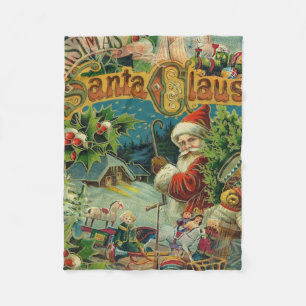 Cobertor De Velo Natal Santa Claus Vintage Antiquado Vitoriano