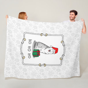 Cobertor De Velo Natal Santa Hat Siberian Husky (prateado)