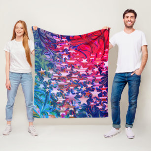 Cobertor De Velo NATAL STARS Abstrato Púrpura Lilás Vermelho