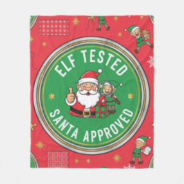 Cobertor De Velo Natal Vintage Testado por Elfos Aprovado por Papai