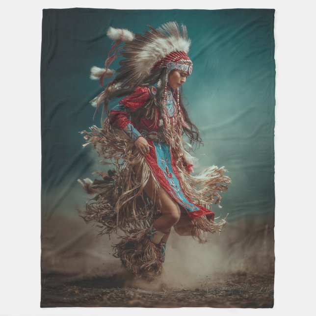 Cobertor De Velo Native American Woman Throw Blanket (Frente)
