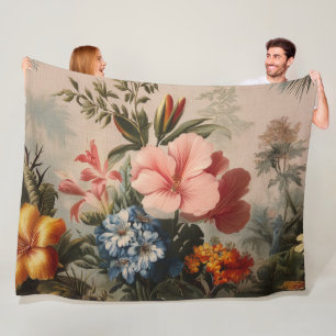 Cobertor De Velo Natureza-morta floral vintage com flores tropicais