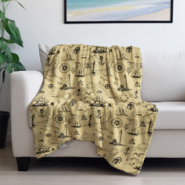 Cobertor De Velo Náutica Vintage Navio de Navegação Ancorar costeir