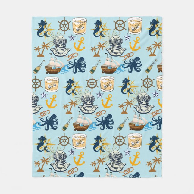 Cobertor De Velo Nautical Bachelor Party (Frente)