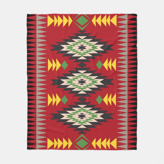 Cobertor De Velo Navajo Design Pattern-1 Fleece Blanket (Frente)