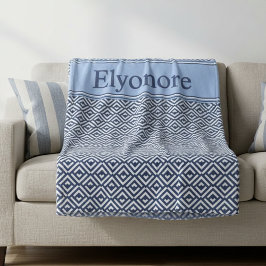 Cobertor De Velo Navy Geometric Chevron Name Design