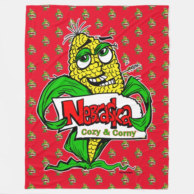 Cobertor De Velo Nebraska Funny Cartoon Corn Cob (Frente)