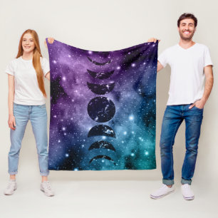 Cobertor De Velo Nebulosa de Galáxia de Teto Roxo Sonha Fases da L