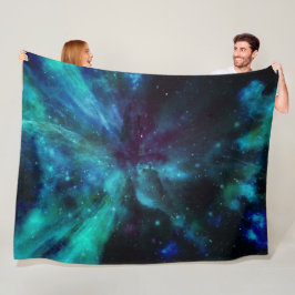 Cobertor De Velo Nebulosa Turquesa e Roxa