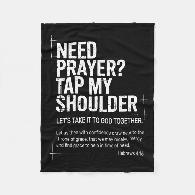 Cobertor De Velo Need Prayer Tap My Shoulder Bible Verse Christian  (Frente)