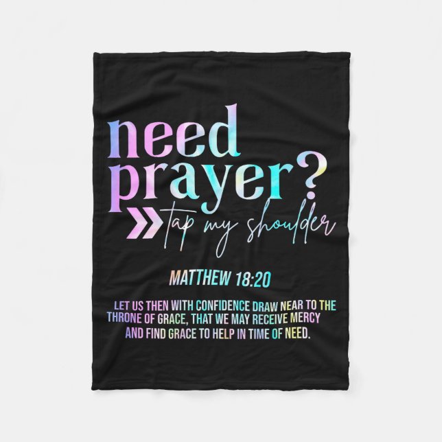 Cobertor De Velo Need Prayer Tap My Shoulder Christian Men Women (o (Frente)