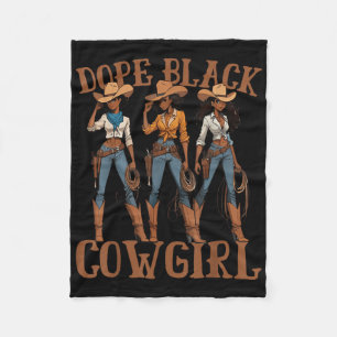 Cobertor De Velo Negra Cowgirl Western Country Rodeo Melanin Black