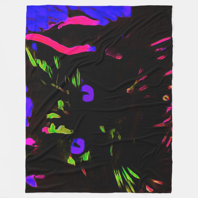 Cobertor De Velo Neon Black Cat com olhos brilhantes (Frente)