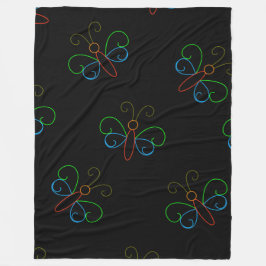 Cobertor De Velo Neon Butterfly