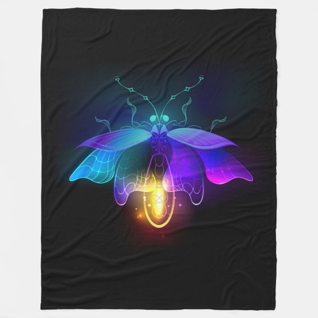 Cobertor De Velo Neon Firefly a preto (Frente)