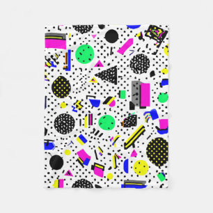 Cobertor De Velo Neon Retro Memphis Geometric Chaos Pattern
