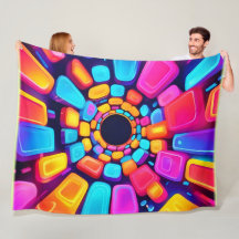 Neon Shapes Abstrato Tunnel Art