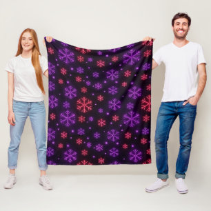Cobertor De Velo Neon Snowflakes