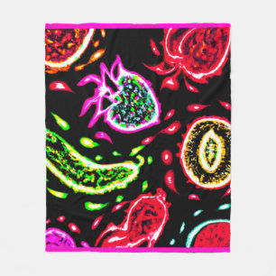 Cobertor De Velo Neon Tropical Fruta Padrões Art Comprar Agora