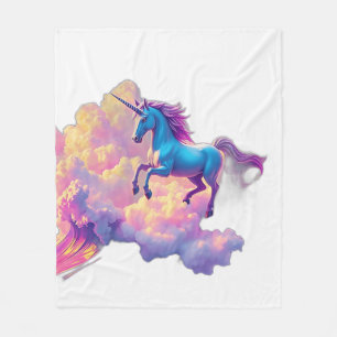 Cobertor De Velo Neon Unicorn com Nuvens Iridescentes