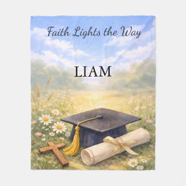 Cobertor De Velo Nephew Graduation Personalized Christian Gift (Frente)