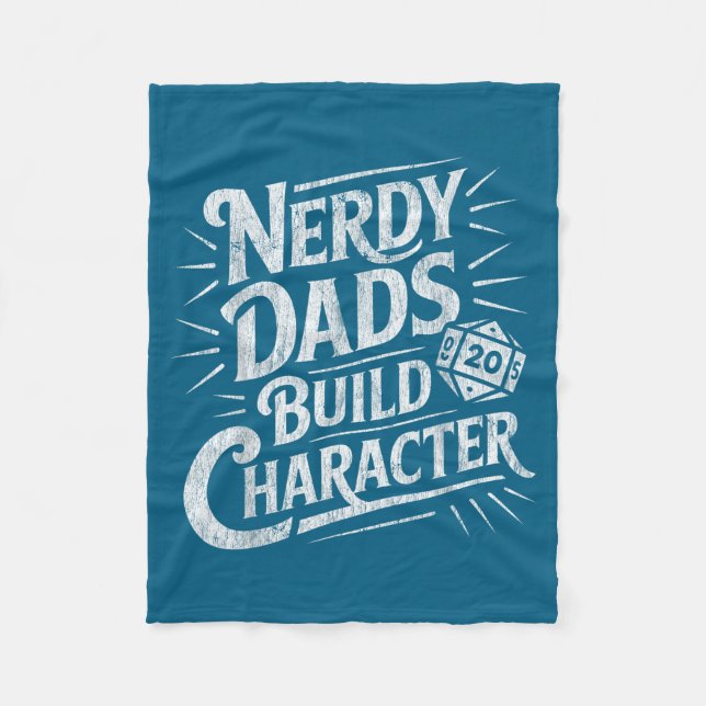 Cobertor De Velo Nerdy Dads Build Character Father Humor  (Frente)