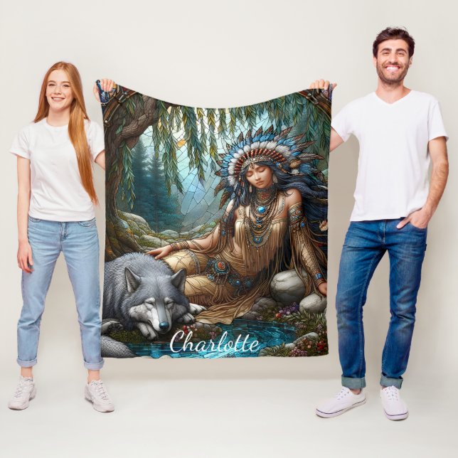 Cobertor De Velo Nestled por um gentil rio, um índio (In Situ)