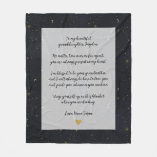 Cobertor De Velo Netas Estrelas Dourado Citação Personalizada para