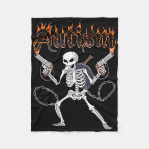Cobertor De Velo Neurodivergência Skeleton Warrior Autismo Consciên