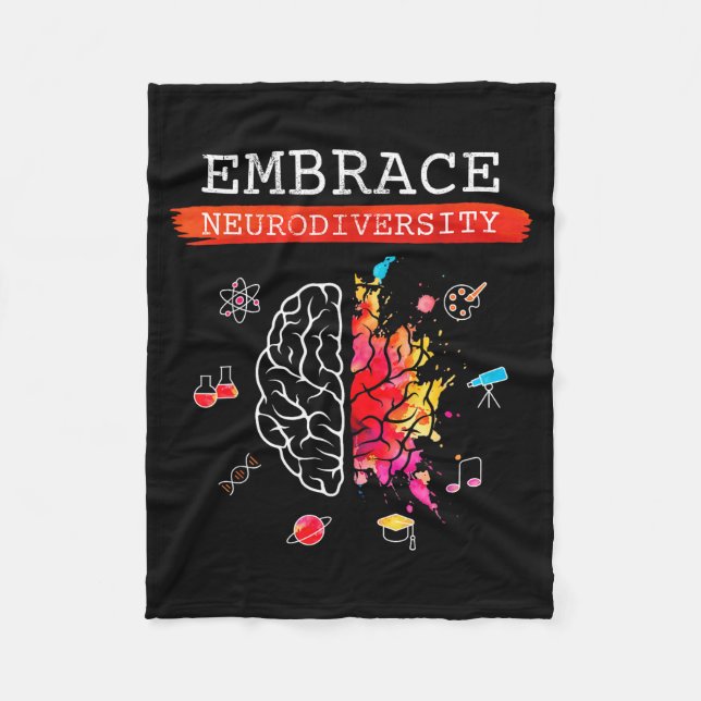 Cobertor De Velo Neurodiversidade Abrace Adhd Autismo Asd Conscient (Frente)