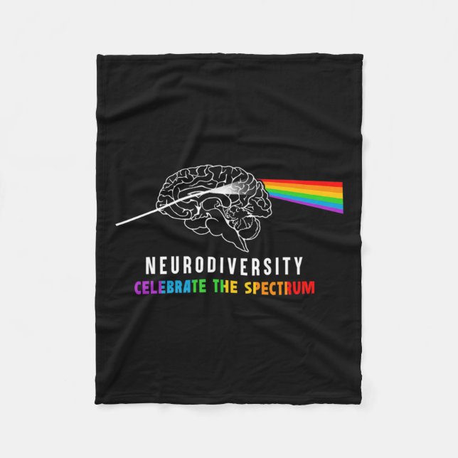 Cobertor De Velo Neurodiversity Autismo Espectro Cérebro Asd Chuva  (Frente)