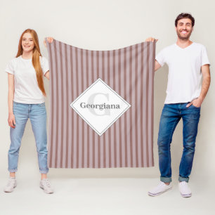 Cobertor De Velo Neutrais Quentes Monogramas Castanho E Grelhas De