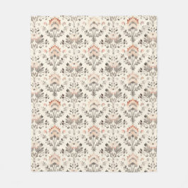 Cobertor De Velo Neutral Blush Gray Botanical Fleece Blanket