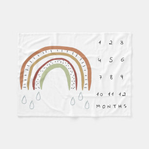 Cobertor De Velo Neutral Boho Rainbow Milestone
