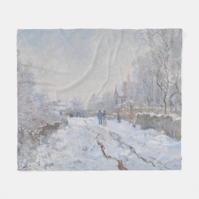 Cobertor De Velo Neve na Argentina (por Claude Monet) (Frente (Horizontal))