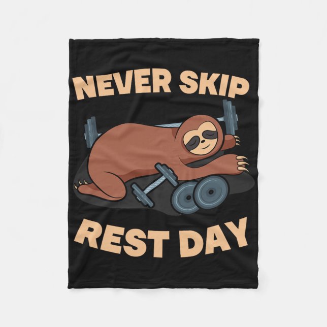 Cobertor De Velo Never Skip Rest Day Sloth Gym Workout Lifting Body (Frente)