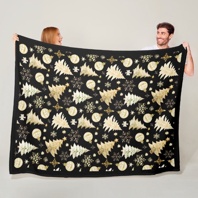 Cobertor De Velo Neves Dourada Negra Elegante Flocos de Natal (In Situ)